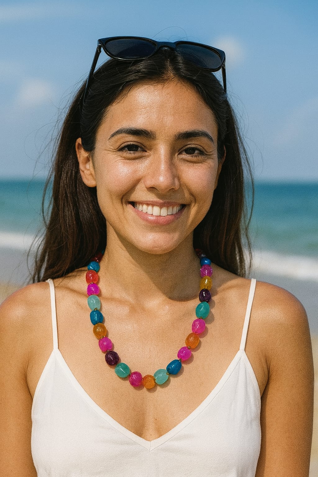SINGLE LAYER MULTI COLOUR ONYX BEADS MALA FOR WOMEN