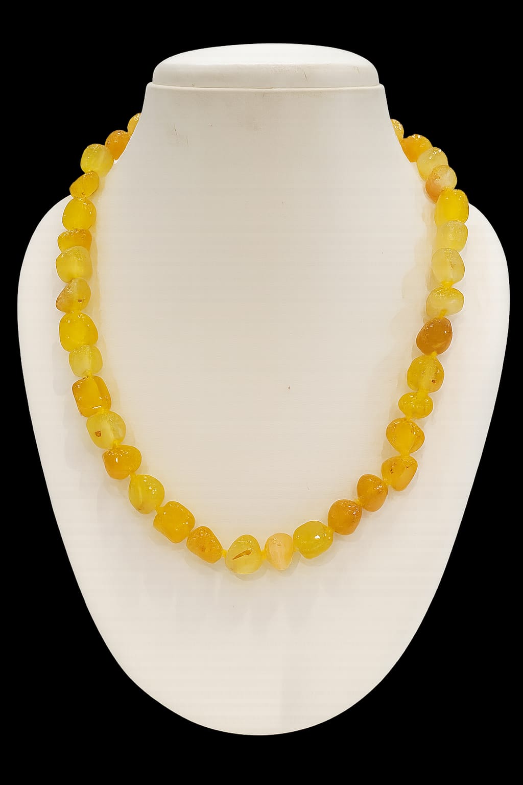 SINGLE LAYER YELLOW ONYX BEADS MALA
