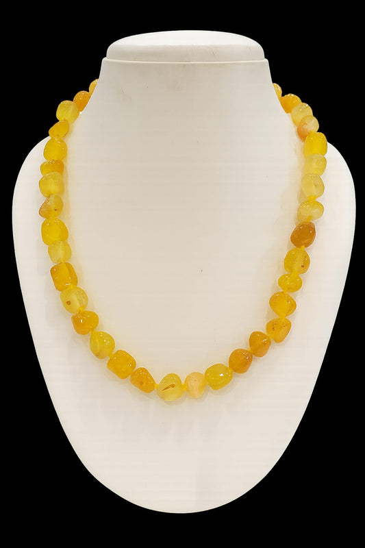SINGLE LAYER YELLOW ONYX BEADS MALA