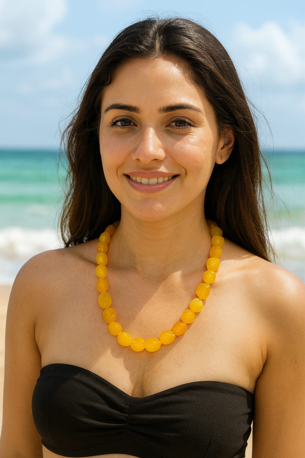 SINGLE LAYER YELLOW ONYX BEADS MALA