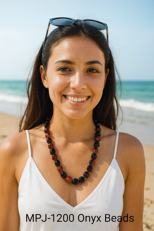 SINGLE LAYER BROWN COLOUR ONYX LAYER MALA