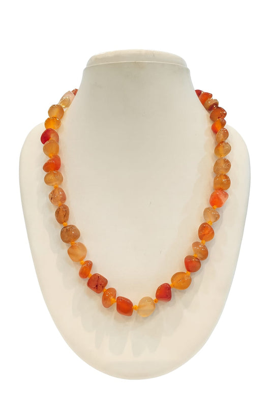 ORANGE ONYX SINGLE LAYER MALA FOR WOMAN
