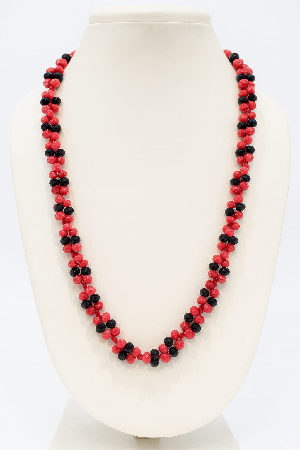 RED AND BLACK CORALS BEADS MALA FOR WOMEN
