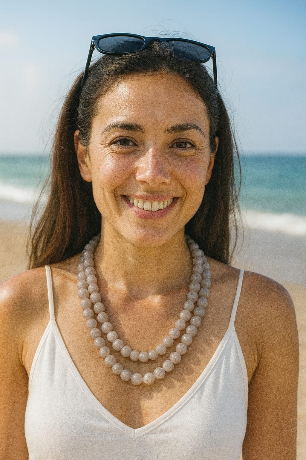 THREE LAYER WHITE ONYX BEADS MALA FOR WOMEN