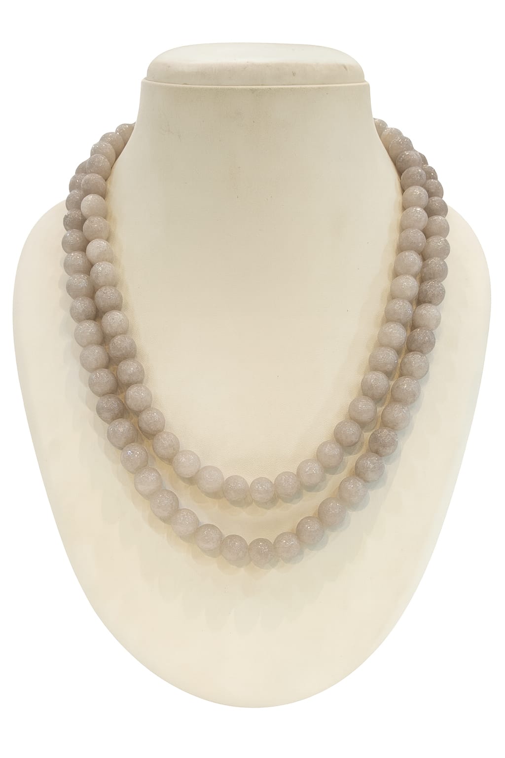 THREE LAYER WHITE ONYX BEADS MALA FOR WOMEN