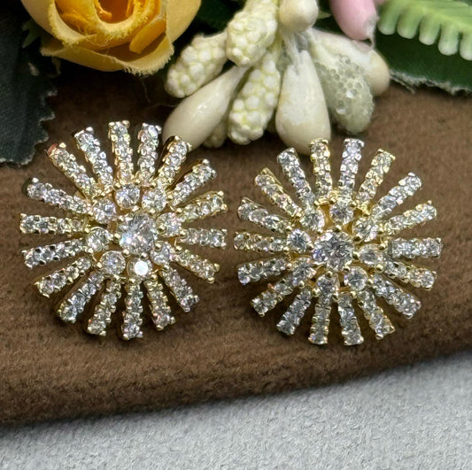 GOLDEN AND SILVER BEAUTIFUL CZ STONE EARRING