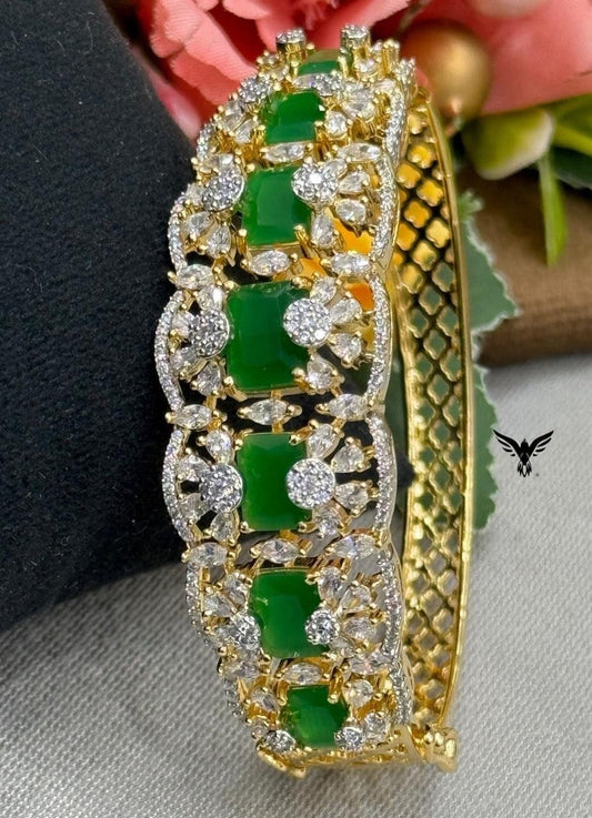 GREEN STONE WITH CZ BEAUTIFUL  BRACELET FOR WOMEN