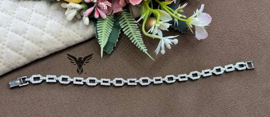 RHODIUM SILVER PLATED BRACELET FOR WOMEN