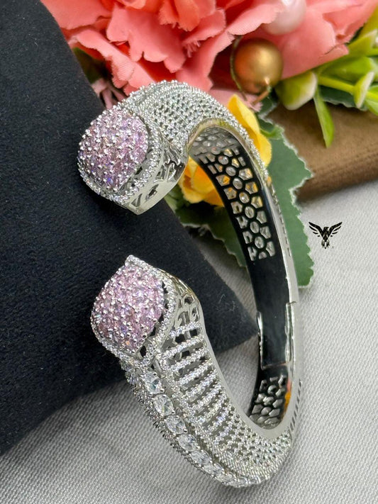 PINK CZ STONE WITH GOLDEN POLISH BRACELET FOR WOMEN