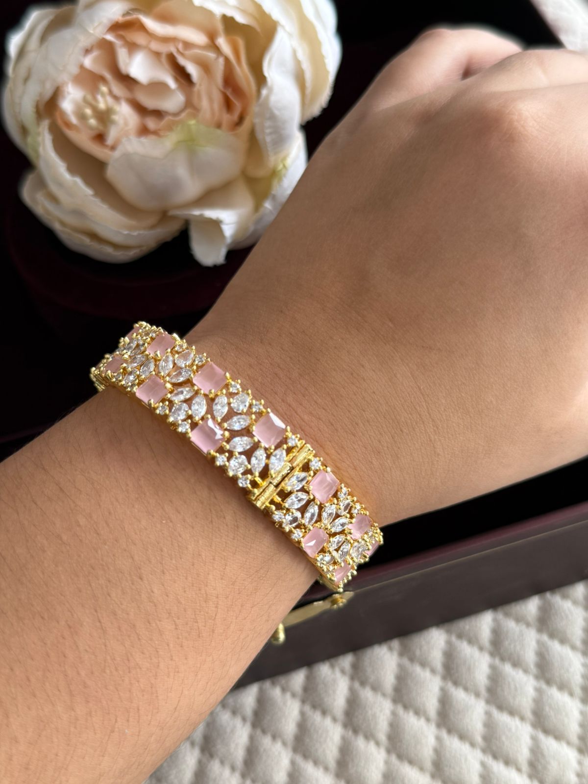 GOLDEN PLATED WITH  MULTI CZ STONE  BRACELET
