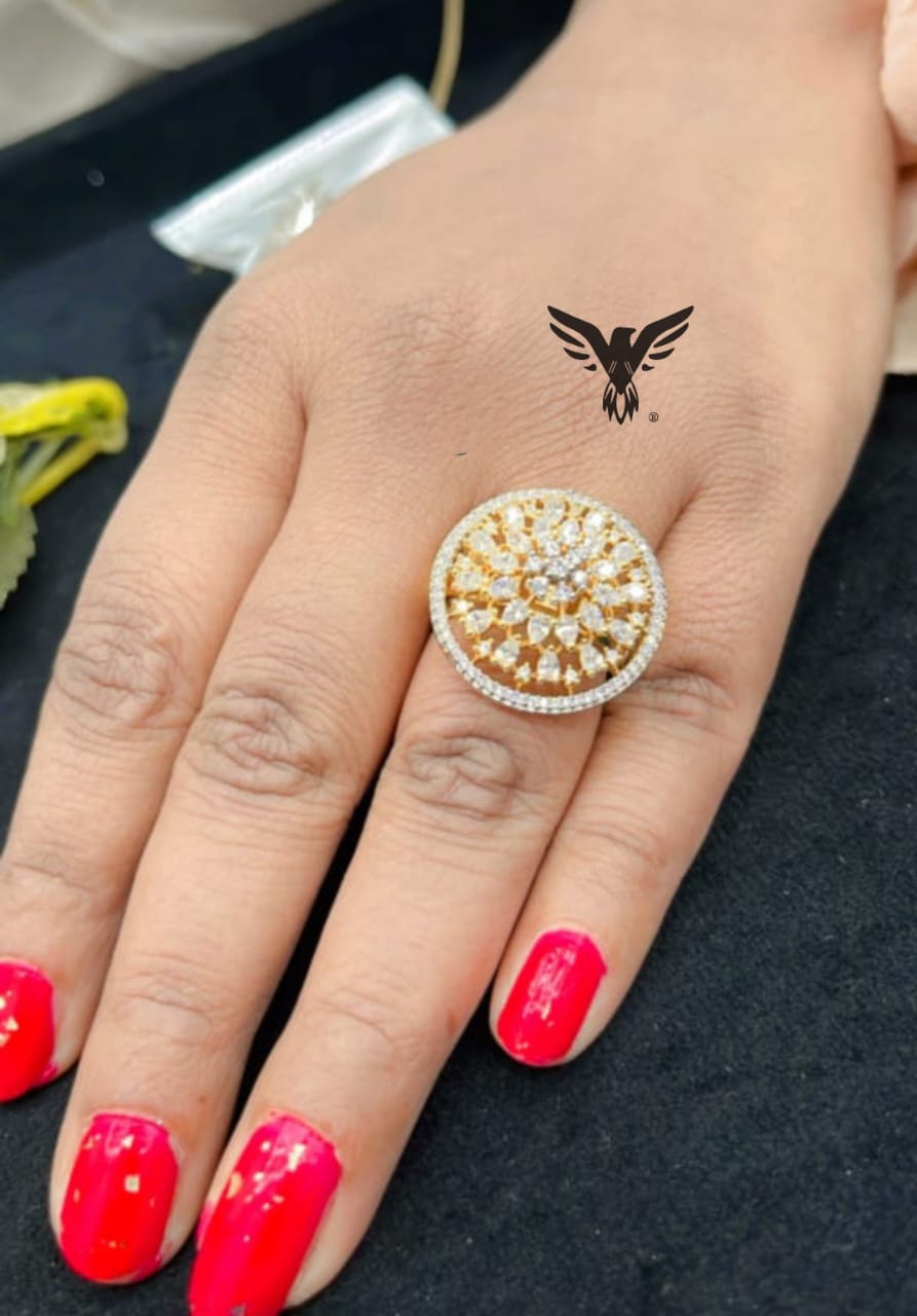ROUND SHAPE WITH SILVER POLISH RING FOR WOMEN