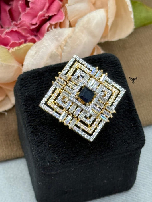 SQUARE ELEGANT AD FINGER RING FOR WOMEN