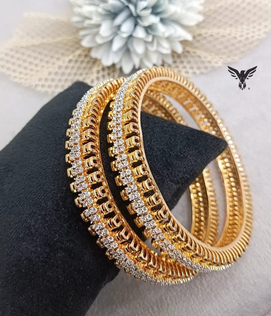 BEAUTIFUL BANGLES WITH GOLD POLISH FOR WOMEN
