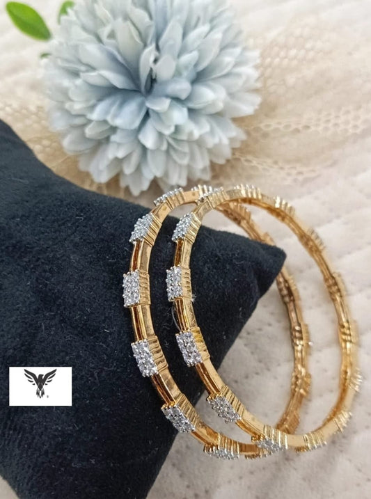 Golden  Polish  CZ Bangle