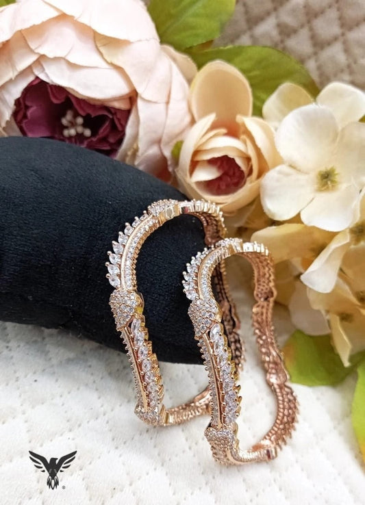 ROSEGOLD BANGLES DESIGN WITH CZ FOR WOMEN