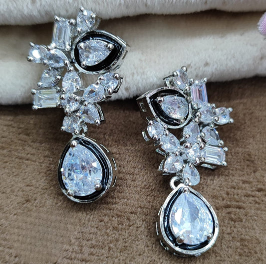 Sparkling Teardrop CZ Crystal Earrings for Girl and women