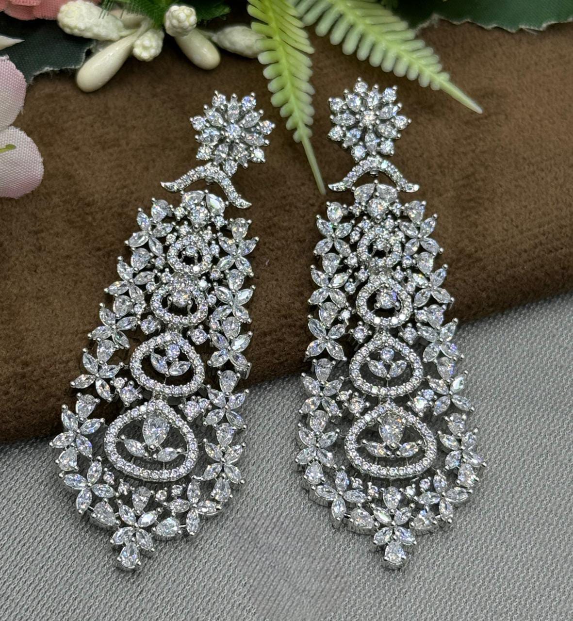 Sparkling Long Crystal Drop Earrings for Women