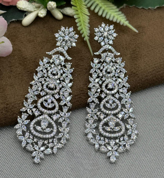 Sparkling Long Crystal Drop Earrings for Women