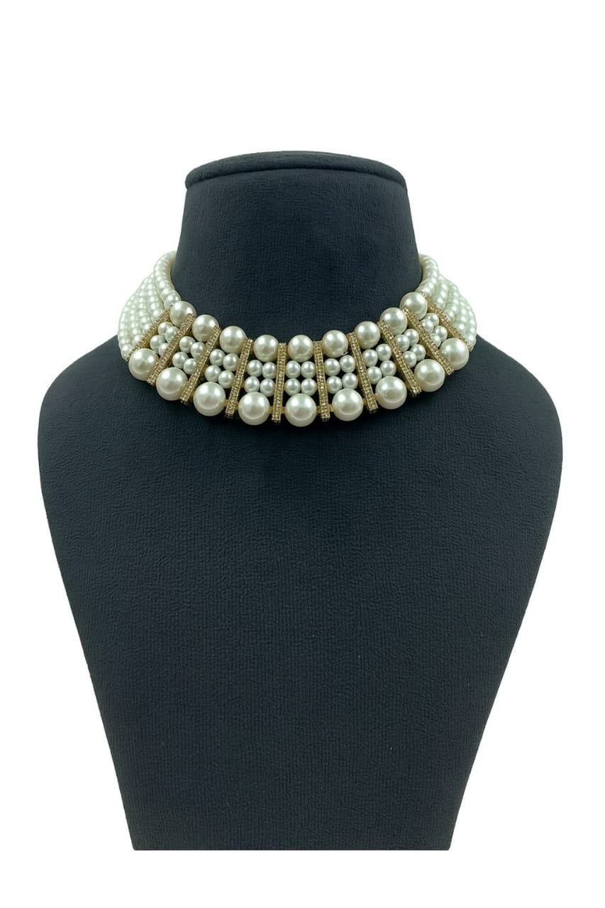 Multi-Layered Elegant Pearl Choker Necklace for Women