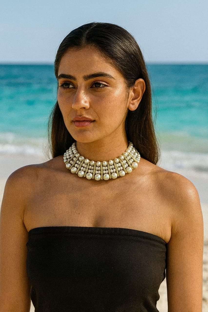 Multi-Layered Elegant Pearl Choker Necklace for Women