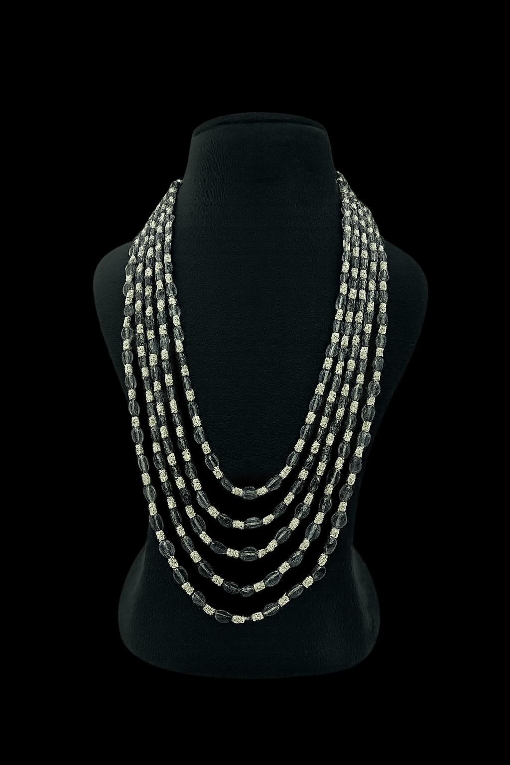 Ethnic Multi-Layer Black Bead Mala for Women