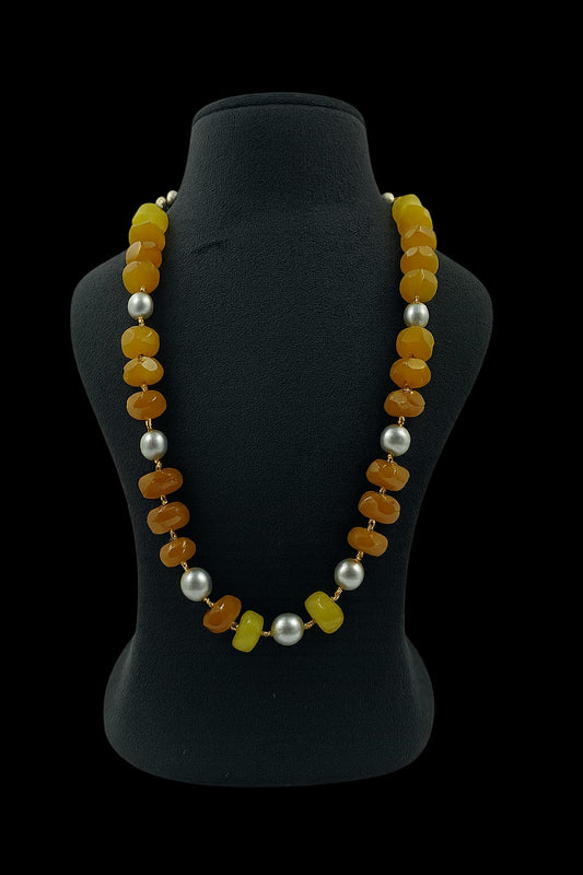 Golden Yellow Beaded Handmade Mala  for Women