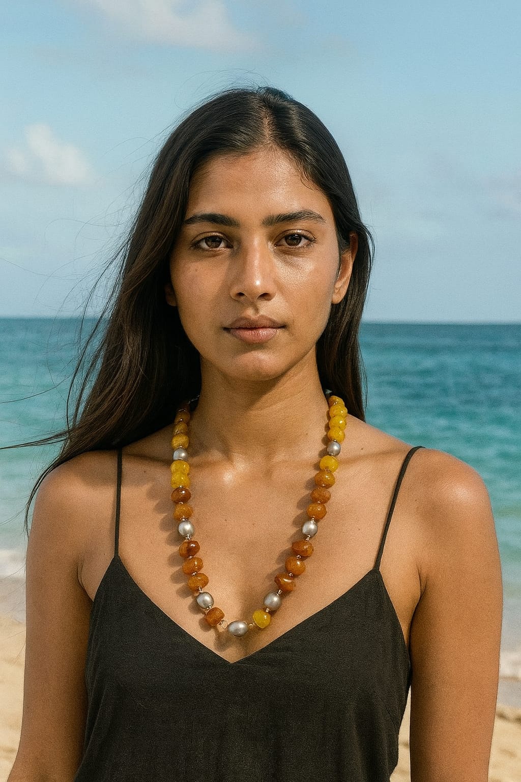 Golden Yellow Beaded Handmade Mala  for Women