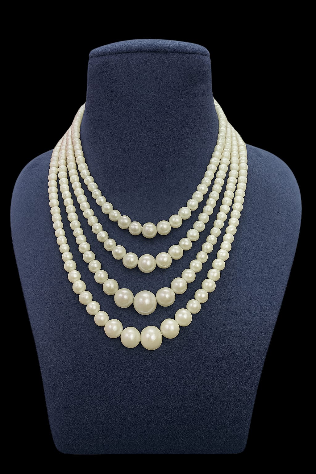 Classic Multi-Layer White Beaded Statement Mala for Woman