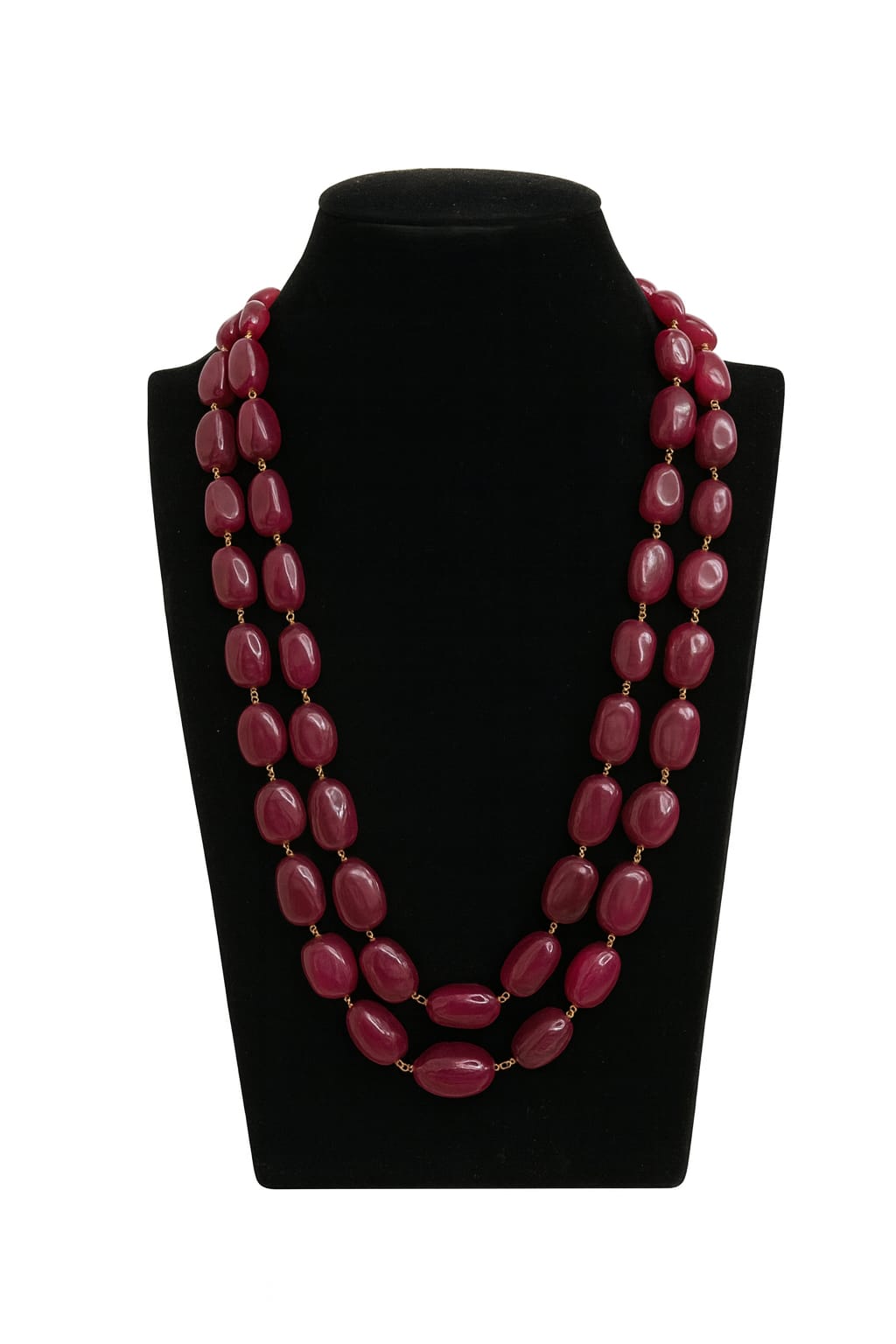 Ethnic Bold Double-Layer Maroon Beaded mala for Women