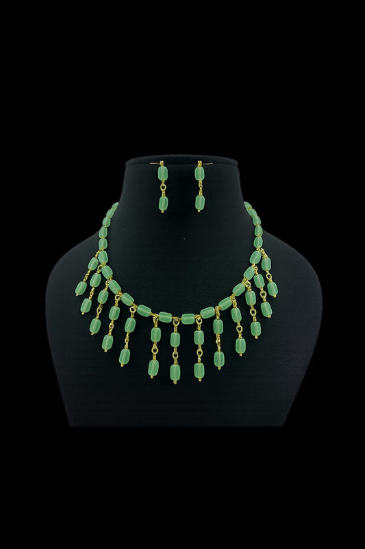Elegant Handcrafted Green Bead Mala for Women