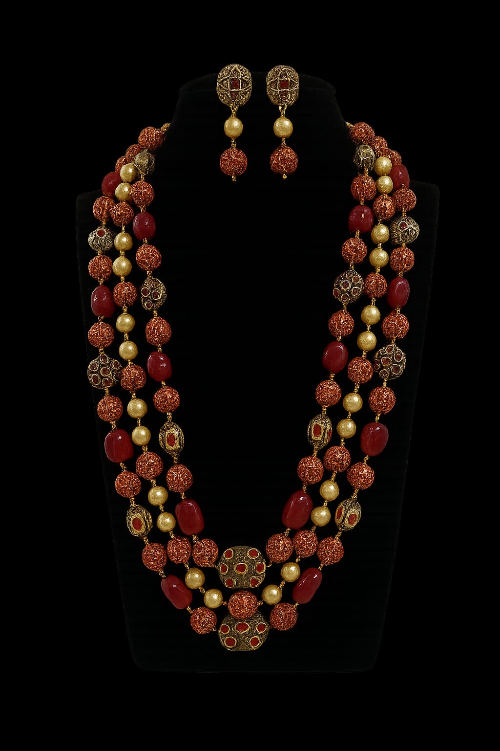 Traditional Multi-Layer Kundan & Beaded mala for Women