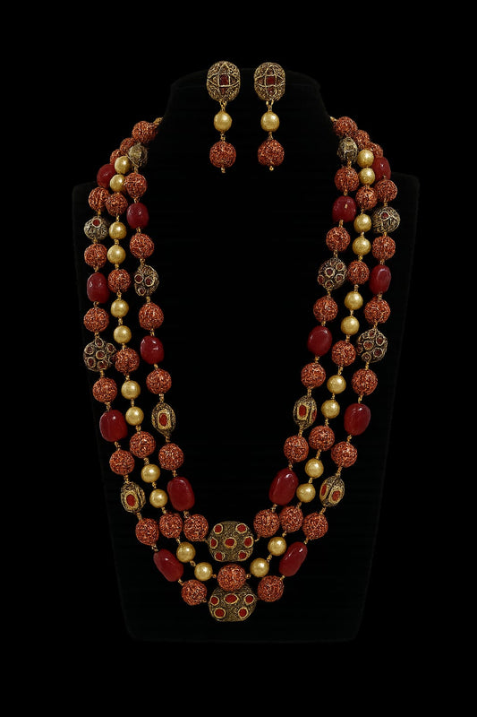 Traditional Multi-Layer Kundan & Beaded mala for Women