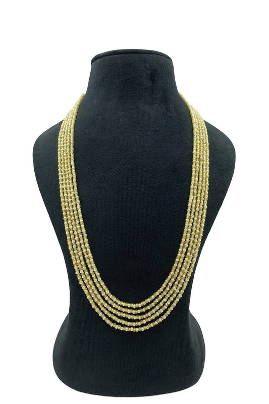 Elegant Multi-Layer Champagne Bead pearl mala for women