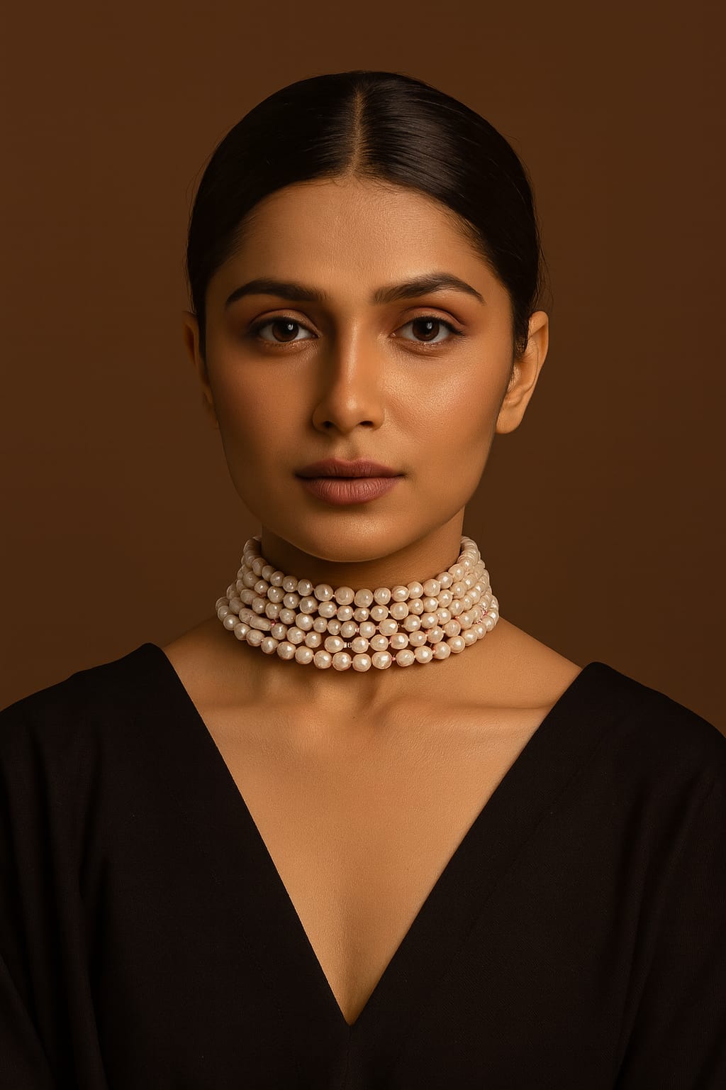 Antique Statement white Pearl Choker Multi-Layer for Women