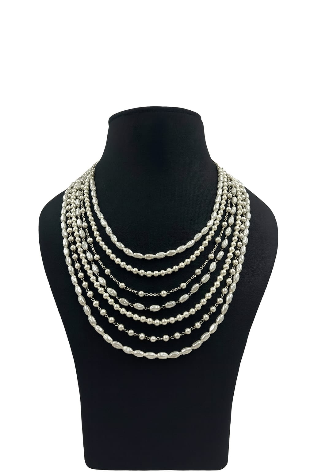Elegant White Beaded Mala with White Beaded Pearl for women