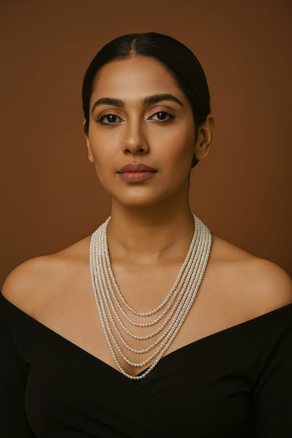 Classic White Pearl Five Layered Mala  For women
