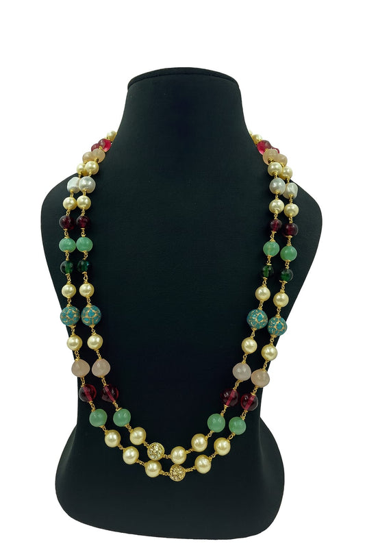 Ethnic Double Layered Multicolor Handcrafted Mala For Women
