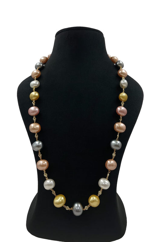 Designer Elegant Multicolor Baroque Pearl Mala  For Women