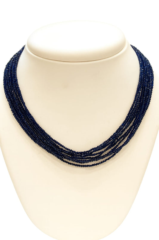 Elegant Handmade Multi-Strand Dark blue Hydro Beads mala for women