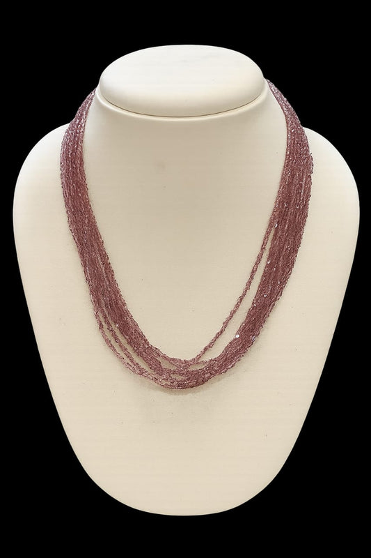 Elegant Handmade Multi-Strand Peach Hydro Beads mala for women