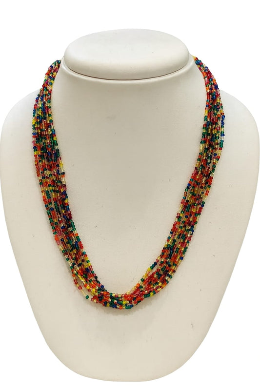 Elegant Handmade Multi-Strand Multi colour Hydro Beads mala for women