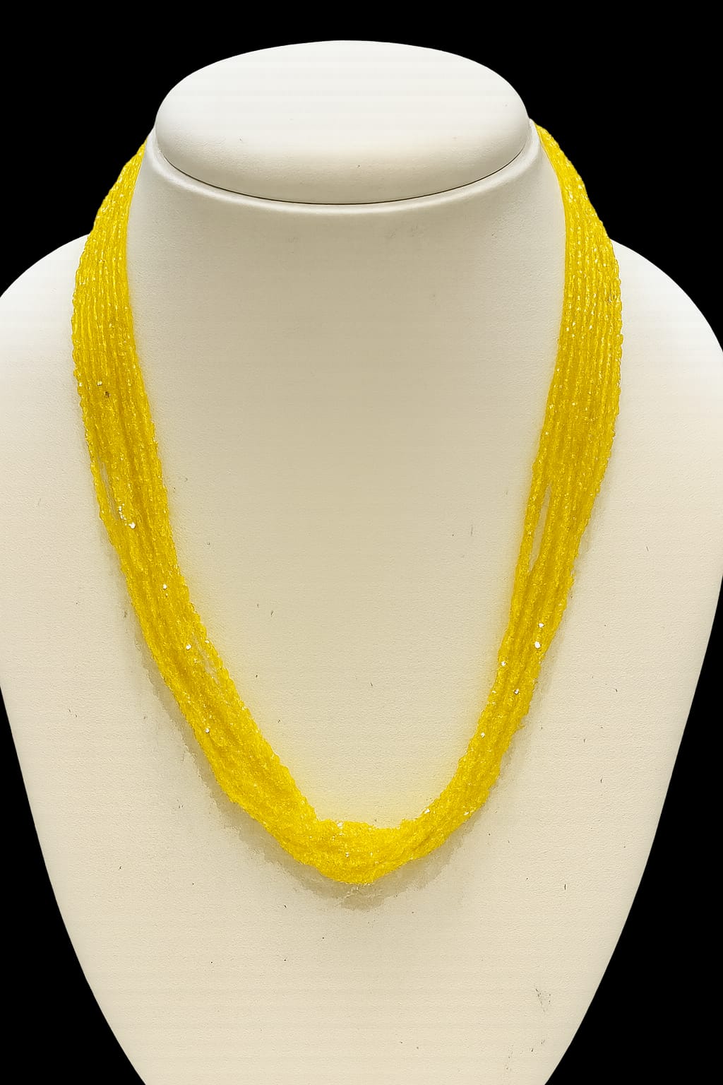 Elegant Handmade Multi-Strand Yellow Hydro Beads mala for women