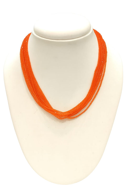 Elegant Handmade Multi-Strand orange Hydro Beads mala for women