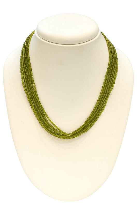 Elegant Handmade Multi-Strand Green Hydro Beads mala for women