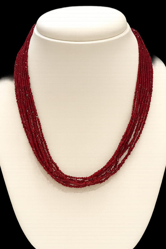 Elegant Handmade Multi-Strand Maroon Hydro Beads mala for women
