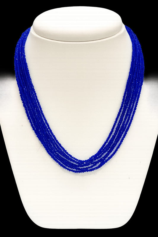 Elegant Handmade Multi-Strand Blue Hydro Beads mala for women