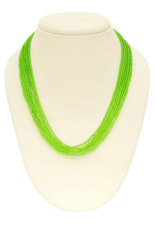 Elegant Handmade Multi-Strand Mint Green Hydro Beads mala for women