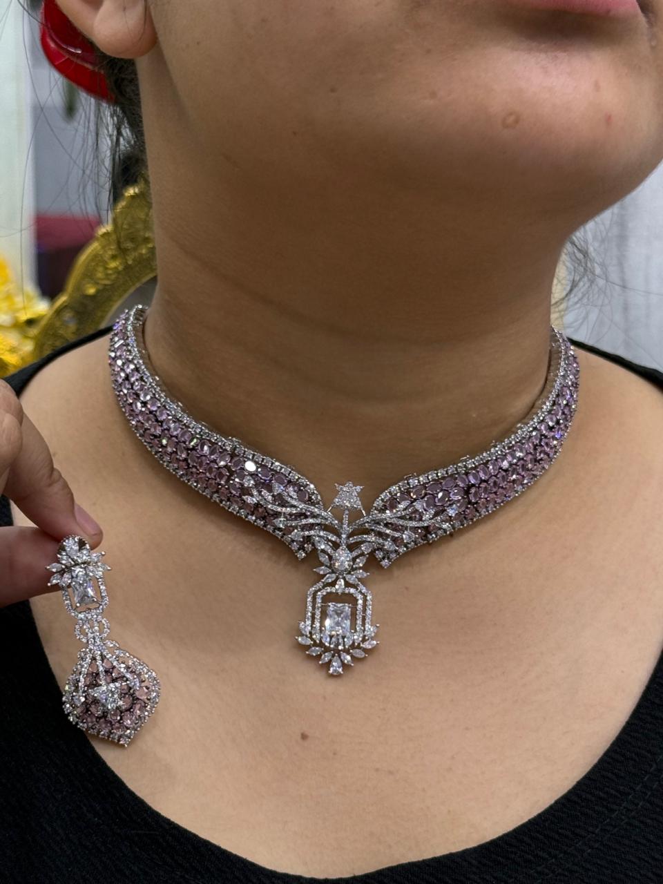 iNVISIBLE  SETTING CZ HASLI IN  BLUSH PINK FOR WOMEN