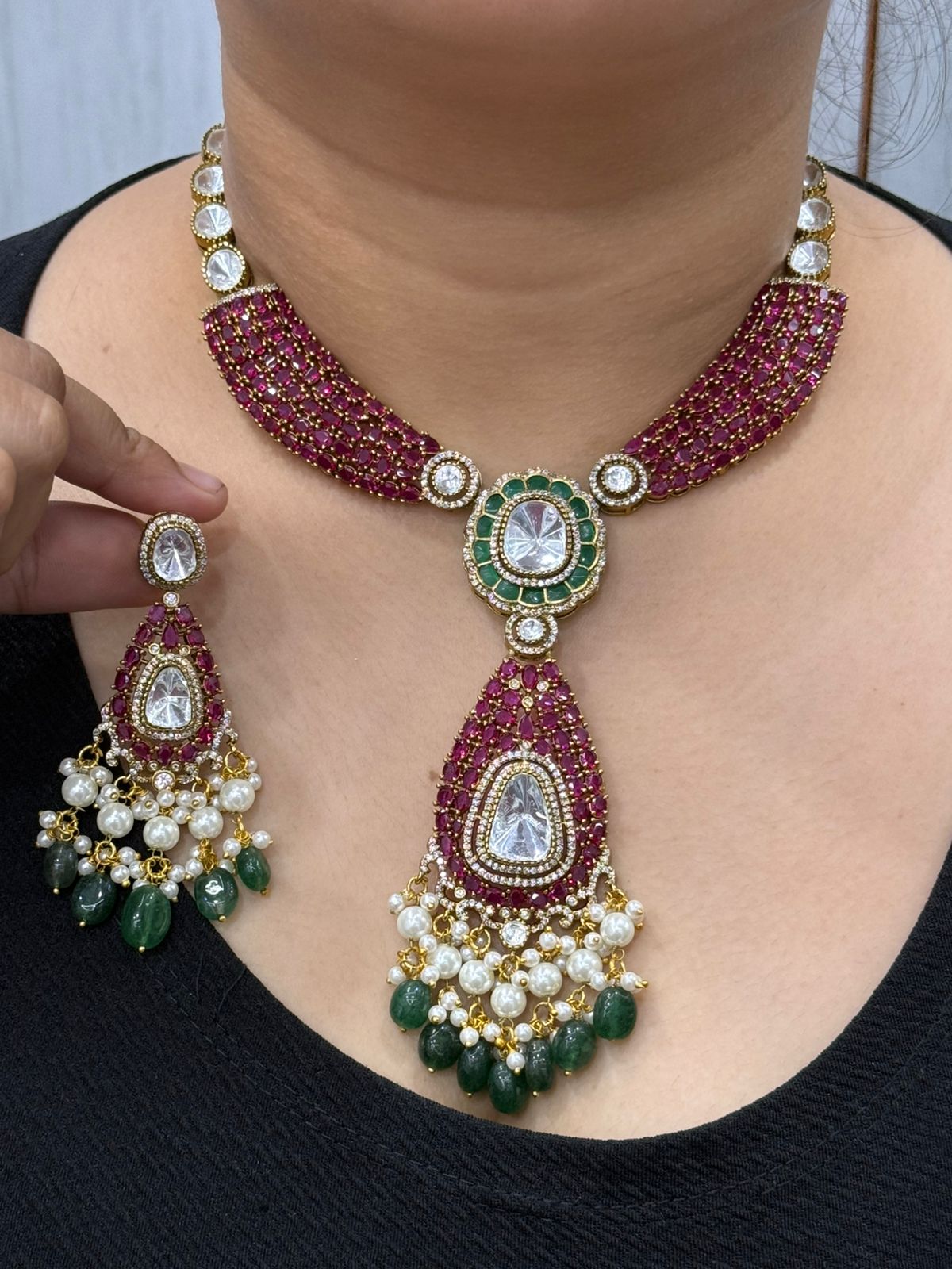 Invisible Setting With Mossanites With Stones Necklace For Women