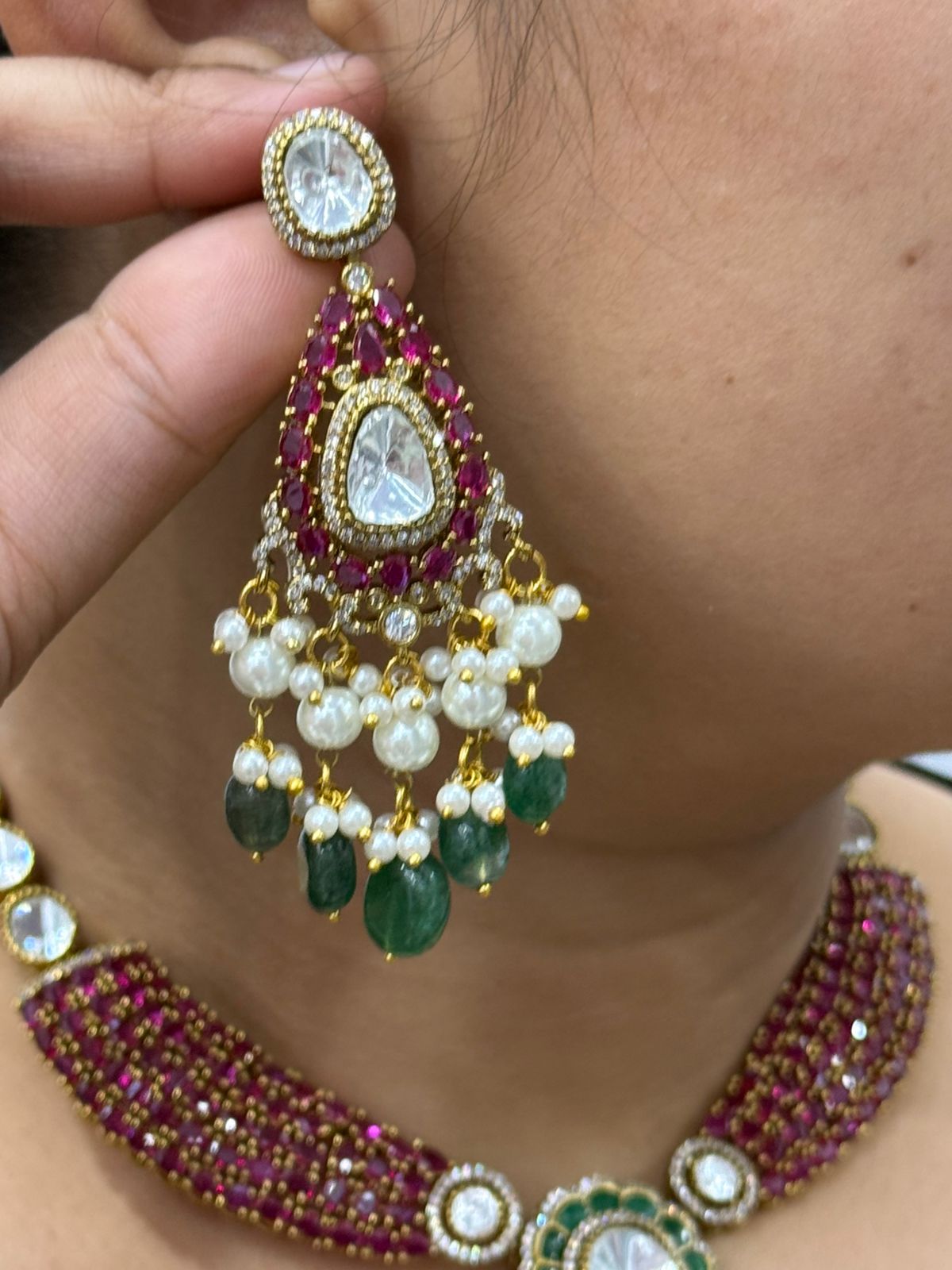 Invisible Setting With Mossanites With Stones Necklace For Women